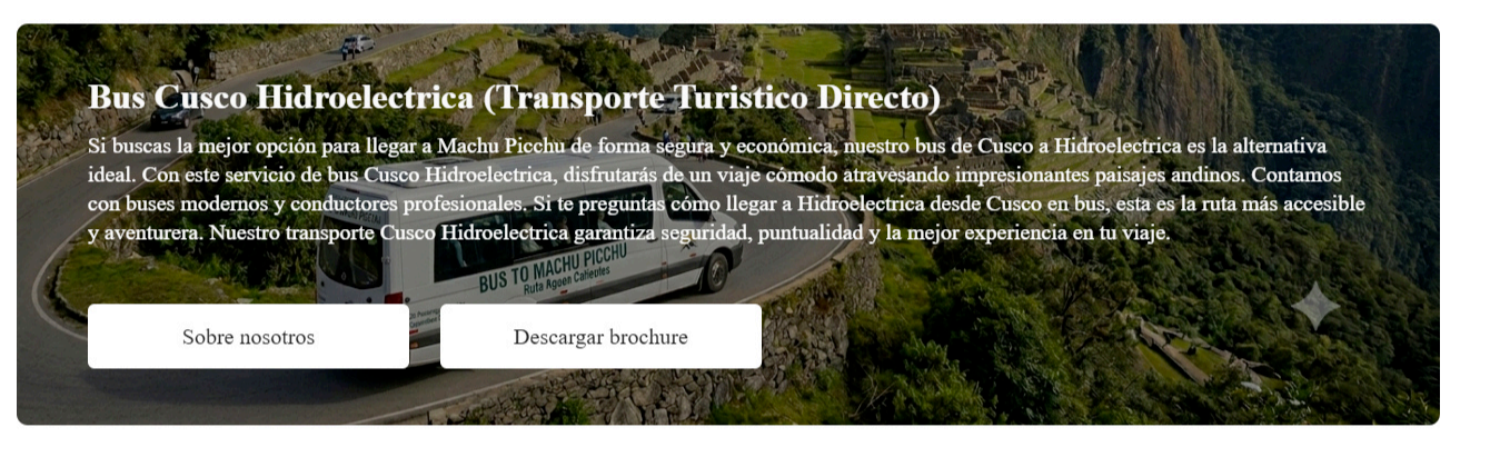 Bus turistico en la ruta hacia Machu Picchu